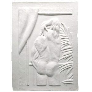 Bauer Cast Paper Relief Sculpture Hand Signed Man Portrait Act Artwork 358/1000